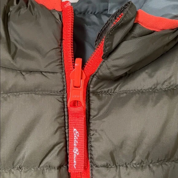 Eddie Bauer Reversible Puffer Jacket with Camouflage Bright Orange Trim Size XL - Picture 6 of 13